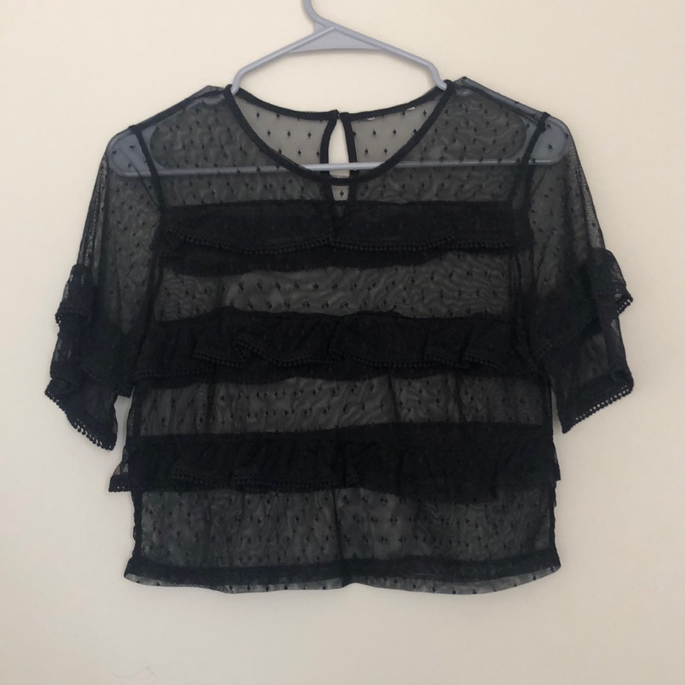Sheer Detailed Crop Top